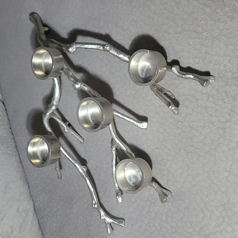 Silver Branch Tealight Decor Piece